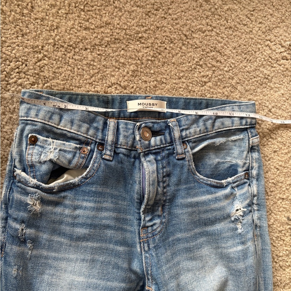 Moussy Vintage Distressed Crop Jeans Women's Helendale Skinny Mid Rise size 24 - Picture 13 of 16